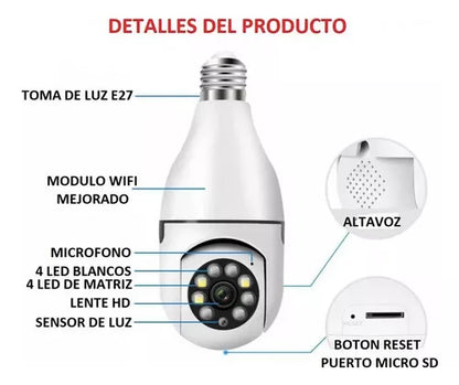 CÁMARA DE BOMBILLO 360°