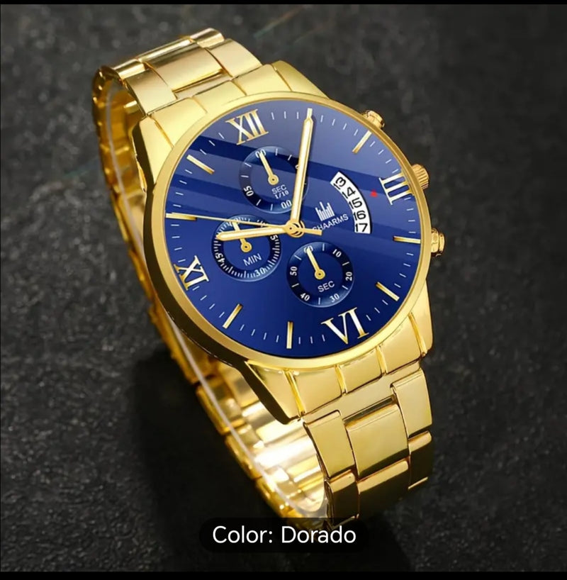 Combo 4pza de reloj pantalla azul y cade