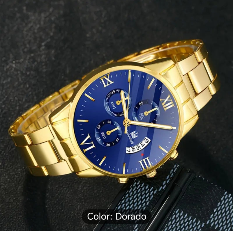 Combo 4pza de reloj pantalla azul y cade