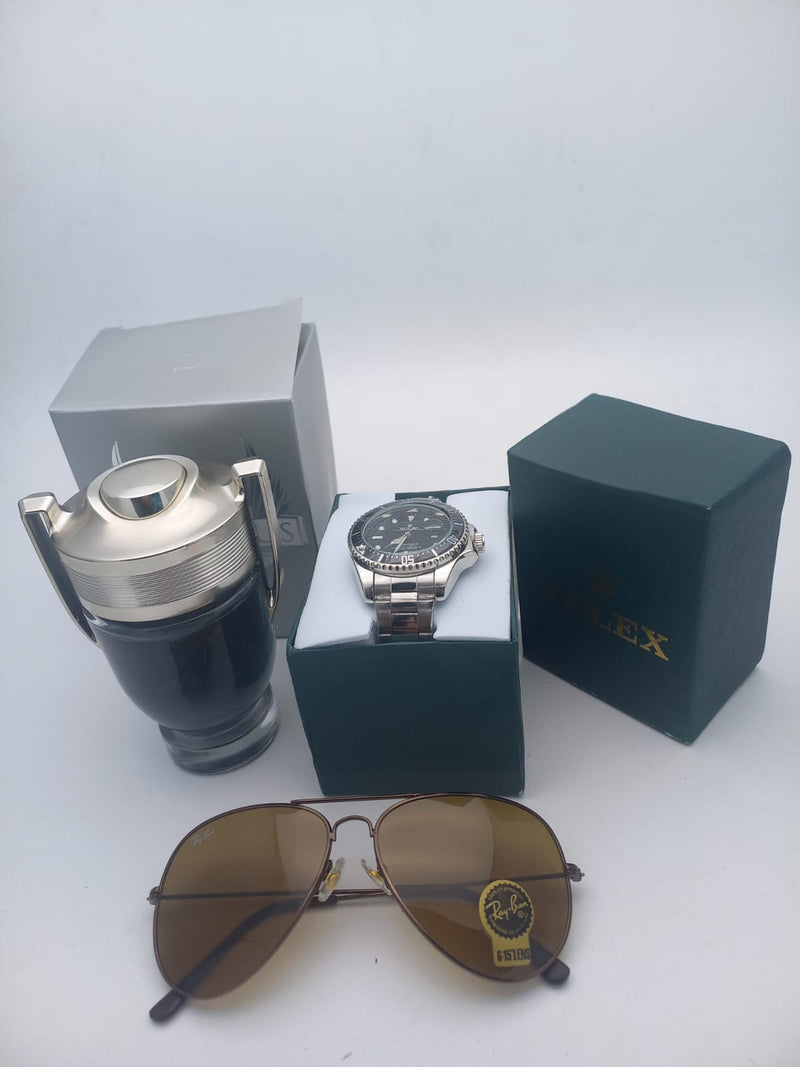 PERFUME (RELOJ ROLEX + GAFAS + INVICTUS)